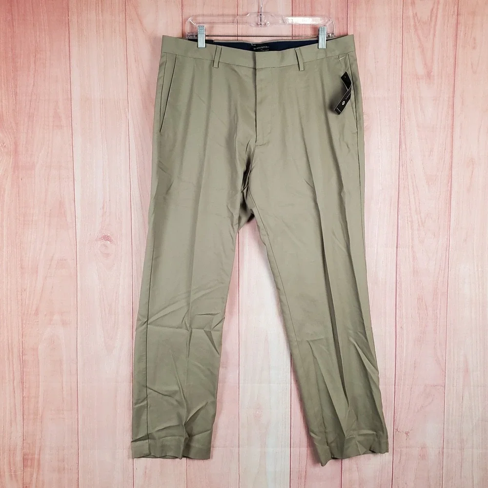 Banana Republic Dress Pants Mens Sz 35 35x30 Non-Iron Tailored Slim Fit Classic